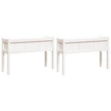 Garden Planters 2 pcs with Legs White Solid Wood Pine 837567