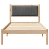 Bed Frame with Upholstered Headboard Dark Grey 90 x 200 cm 878285