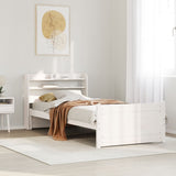 Bed Frame with Headboard without Mattress White 75x190 cm Small Single 3306747