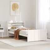 Bed Frame with Headboard without Mattress White 90x190 cm Single 3306749
