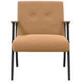 Armchair Beige 59 x 75 x 78 cm Curly Wool-like Fabric 42017703