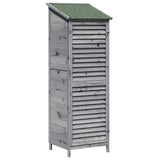 Garden Shed with Roof Grey 59 x 56 x 176 cm Solid Fir Wood 42033462