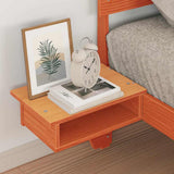 Bed Frame with Headboard Wax Brown 75 x 190 cm Solid Pine Wood 873474