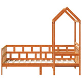 Day Bed with Roof without Mattress Wax Brown 80x200 cm Solid Wood 3282239
