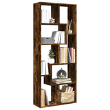 Room Divider Bookcase Smoked Oak 67x25x161.5 cm Engineered Wood 858079