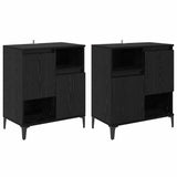 Sideboards 2 pcs Black Oak 60 x 35 x 70 cm Engineered Wood 3415601