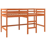 Loft Bed Wax Brown 90 x 190 cm Solid Pine Wood 867838