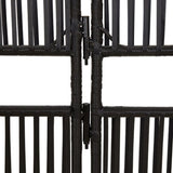 Room Divider 5 Panels Black Poly Rattan 365380