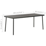 Garden Table Dark Grey 180x83x72 cm Steel 46632