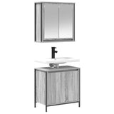 2 Piece Bathroom Furniture Set Grey Sonoma Engineered Wood 3328392