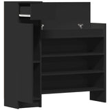 Shoe Cabinet Black 100.5x28x100 cm Engineered Wood 840423