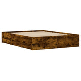 Bed Frame with Drawers without Mattress Smoked Oak 140x200 cm 3207277