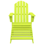 Garden Adirondack Chair with Ottoman Solid Fir Wood Green 315866