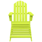 Garden Adirondack Chair with Ottoman Solid Fir Wood Green 315866