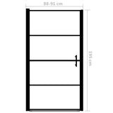 Shower Door Tempered Glass 91x195 cm Black 145672