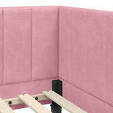Corner Bed Frame with Headboard Pink 80 x 200 cm Velvet 42016331
