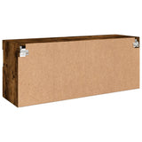 TV Wall Cabinet with LED Lights Smoked Oak 100x30x40 cm 837215