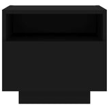 Bedside Cabinet with LED Lights Black 40x39x37 cm 836800
