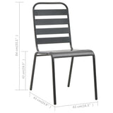 Outdoor Chair Set of 2 Dark Grey E-coated and powder-coated steel 44257