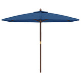 Garden Parasol with Wooden Pole Azure Blue 299x240 cm 363174