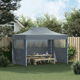 Professional Folding Party Tent with 3 Sidewalls 3x4 m Steel Anthracite 48896