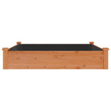 Garden Raised Bed with Liner Brown 120x120x25 cm Solid Wood Fir 364293