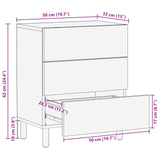 Bedside Cabinet White 50 x 33 x 62 cm Solid Mango Wood 4017873