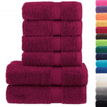 ZNTS 6 Piece Premium Towel Set SOLUND Bordeaux 600 gsm 137556