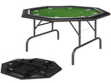 8 Player Folding Poker Table, Portable Octagon Blackjack Table with Cup Holders with Cup Holders, T3398P377380
