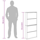 Shoe Cabinet with Mirror 4-Layer Smoked Oak 63x17x134 cm 3228277