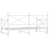 Daybed with Trundle without Mattress White 100x200 cm Steel 4104691