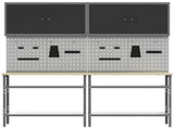 Work Bench Set 8 pcs Black and Grey Powder-Coated Steel 3321500
