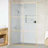 Walk-in Shower Wall Gold 140 x 195 cm Tempered Glass 42022056