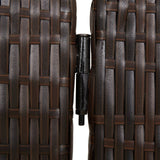Room Divider 6 Panels Brown Poly Rattan 365369