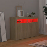 804340 Sideboard with LED Lights Sonoma Oak 115,5x30x75 cm