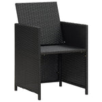 5 Piece Outdoor Dining Set with Cushions Poly Rattan Black 42596