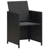 5 Piece Outdoor Dining Set with Cushions Poly Rattan Black 42596