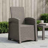 Reclining Garden Chair Rattan Look Light Grey PP 8011995