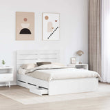 Bed Frame with Drawer White 150 x 200 cm Engineer Wood 3411494