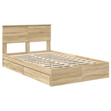 Storage Bed with Drawer Sonoma Oak 120 x 190 cm Engineered Wood 3408475