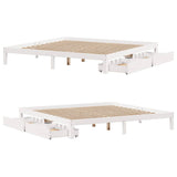 Bed Frame with Drawers without Mattress White 180x200 cm Super King 3301955