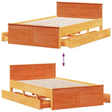 Bed Frame without Mattress with Headboard Wax Brown 120x200 cm Solid Wood Pine 3308770