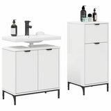 Bathroom Furniture Set 2 pcs White Engineered Wood and Metal 3393093