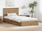 Bed Frame with Drawer Artisan Oak 90 x 200 cm Engineered Wood 3411358