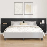 Headboard with Cabinet 3 pcs Black Oak Engineered Wood 3416257