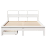 Bookcase Bed without Mattress White 140x200 cm Solid Wood Pine 3309810