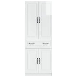 Cabinet Set 2 pcs High Gloss White Engineered Wood 3416992