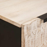 Sideboard White Wash Finish 60 x 33 x 75 cm Solid Mango Wood 4017867