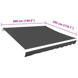 Awning Top Sunshade Canvas Anthracite 4x3 m 143710