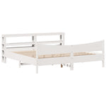 Bed Frame with Headboard White 180x200 cm Super King Solid Wood Pine 3306295